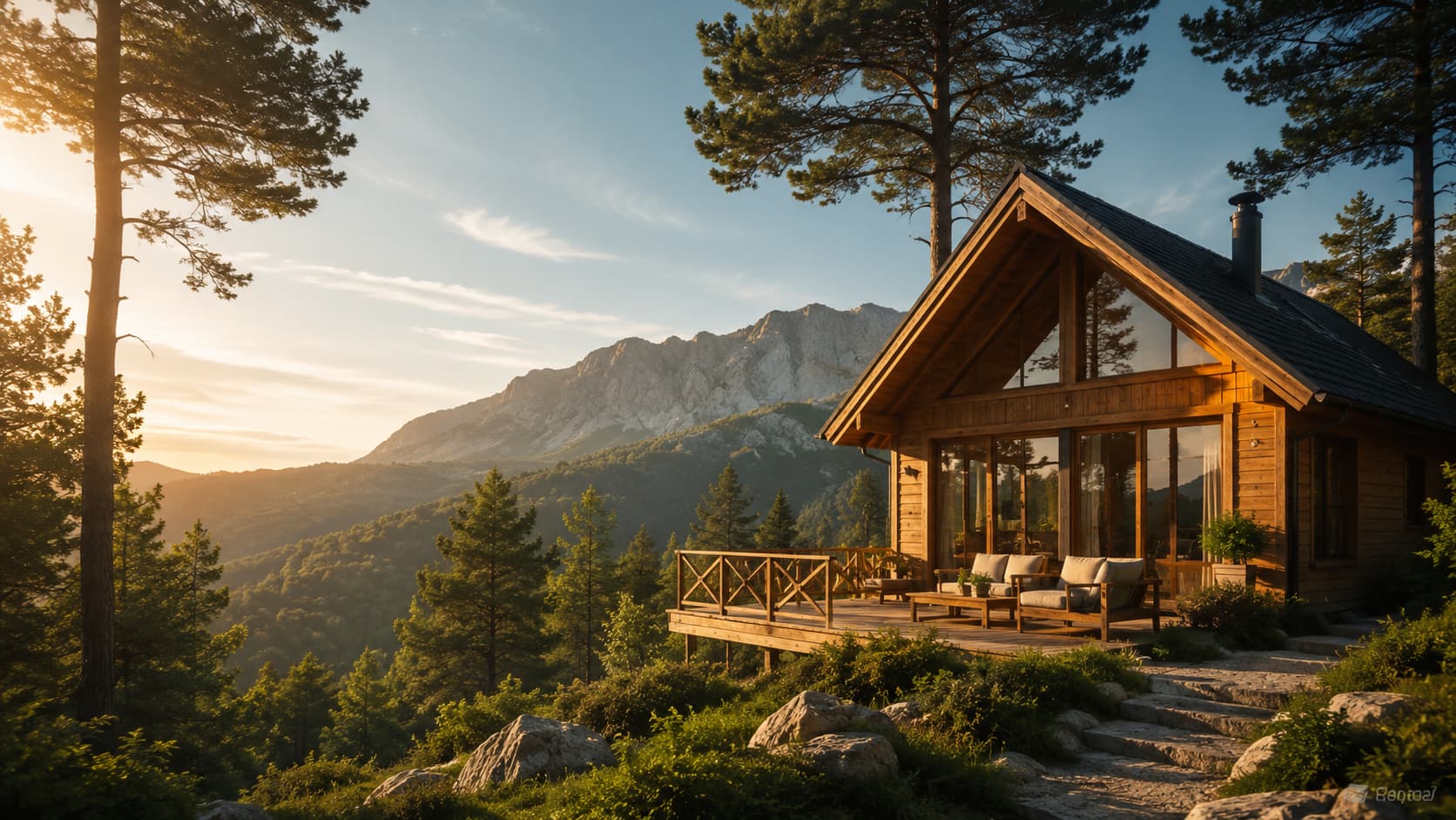 Cabaña de madera rodeada de naturaleza para una escapada de desconexión recomendada por Natourplan
